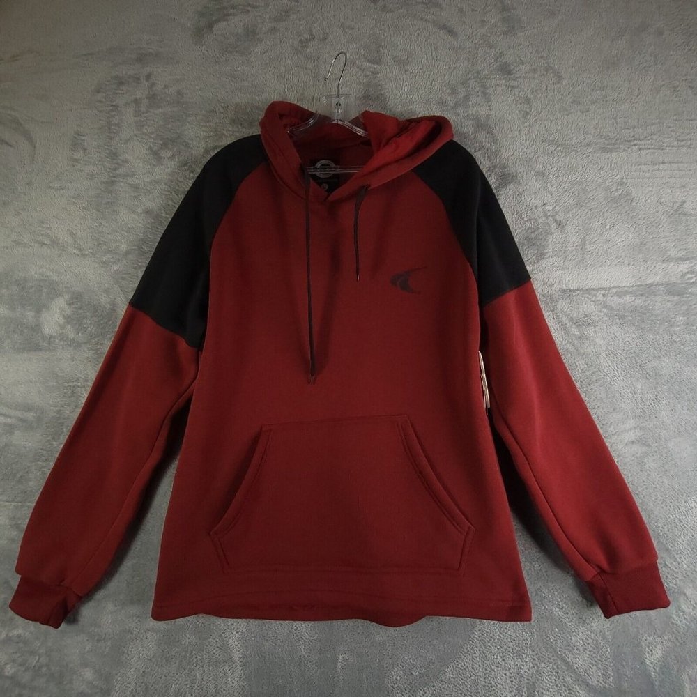 Tko Mens Hoodie Sweatshirt Burgundy Long Sleeve Pocket‎ Mock Neck L New